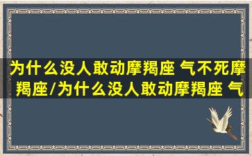 为什么没人敢动摩羯座 气不死摩羯座/为什么没人敢动摩羯座 气不死摩羯座-我的网站